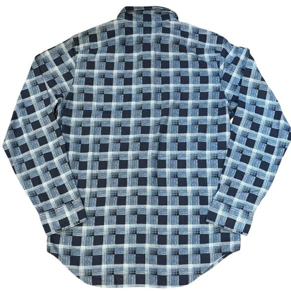 $225 RRL Double RL Ralph Lauren Blue Plaid Cotton Flannel Shirt Mens Size Medium - Picture 4 of 9